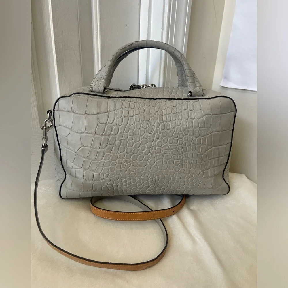 Coach Bleecker Pinnacle Toaster Satchel in Matte Croc Embossed Leather EUC - Picture 14 of 15